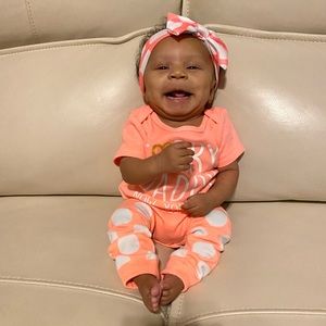 Neon Coral Onsie, Headband & Leg Warmers